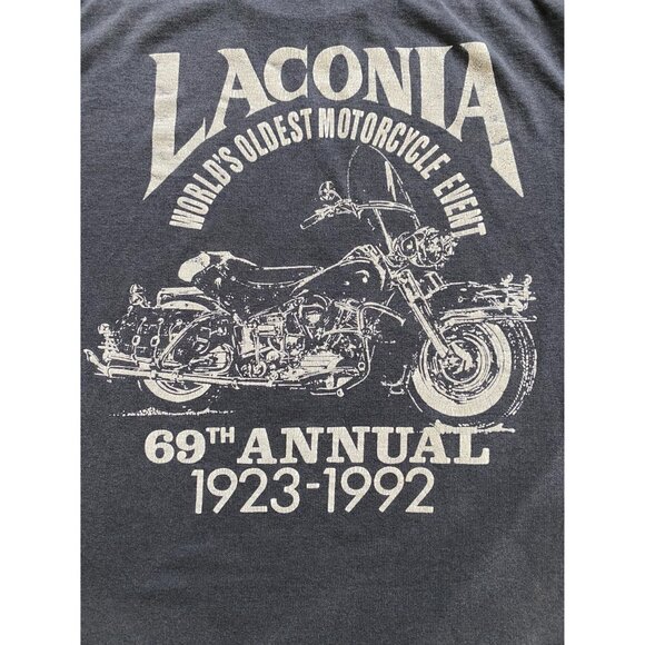 Vintage Harley Davidson 3D Emblem T-shirt Size L Follow the Eagle 1991 Laconia - Picture 7 of 10